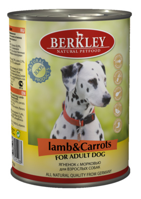 Berkley Консервы для собак с ягненком и морковью, 0,400 кг