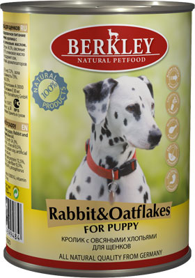 Berkley Консервы для щенков с кроликом и овсянкой (Puppy Rabbit&Oatflakes), 0,400 кг