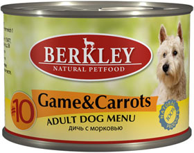 Berkley Консервы для собак с дичью и морковью (Adult Game&Carrots), 0,200 кг, 300100652