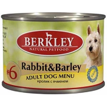 Berkley Консервы для собак с кроликом и ячменем (Adult Rabbit&Barley), 0,200 кг