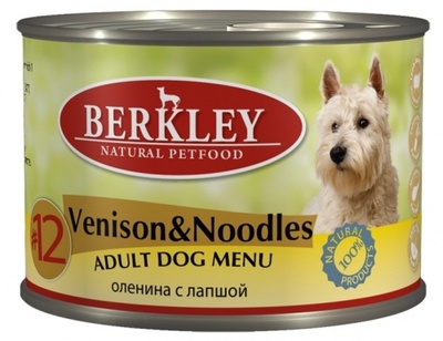 Berkley Консервы для собак с олениной и лапшой, 0,200 кг