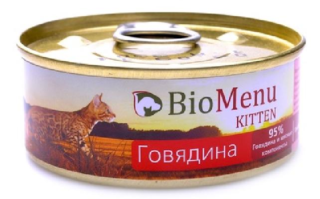 BioMenu  Паштет для котят с Говядиной (7411429821) 0,100 кг 24529