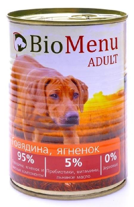 BioMenu Консервы для собак Говядина и Ягненок (7399545015) 0,41 кг 19014