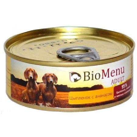 BioMenu Консервы для собак Цыпленок с ананасом (7392629796), 0,1 кг, 19009