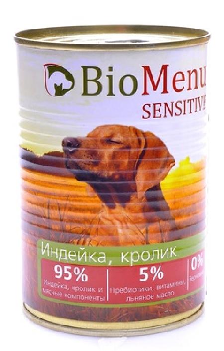 BioMenu Гипоаллергенные консервы для собак Индейка и Кролик (7396429799), 0,1 кг, 19012