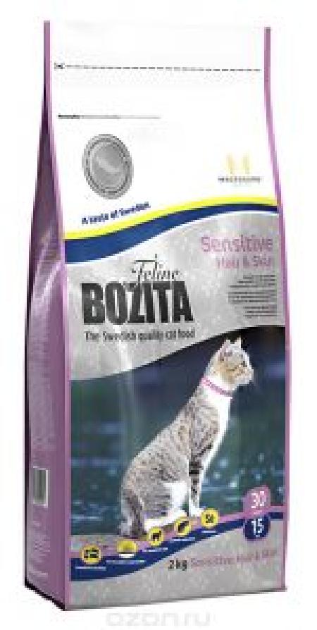 Bozita корм для взрослых кошек всех пород, идеальная кожа и шерсть, курица 2 кг
