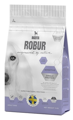Bozita Robur сухой корм для взрослых собак с нормальным уровнем активности и чувствительным пищеварением, с ягненком (Sensitive Single Protein  Lamb & Rice 23/13) 14842, 12,500 кг