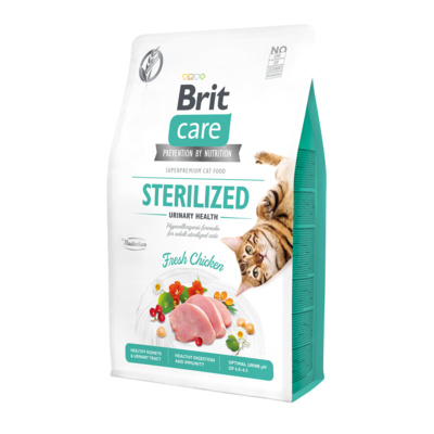 Brit Сухой гипоаллергенный корм Care Cat GF Sterilized Urinary Health со свежим мясом курицы для стерилизованных кошек Профилактика МКБ 540723, 7,000 кг, 10500100662