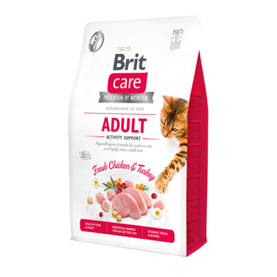 Brit Сухой гипоаллергенный корм Care Cat GF Adult Activity Support со свежим мясом курицы и индейки для взрослых кошек Поддержка активности 540815, 7,000 кг, 10800100662