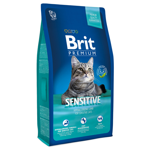 Brit Сухой корм Premium Cat Sensitive гипоаллергенный с ягненком для кошек с чувствительным пищеварением 513185 513185, 0,300 кг, 5400100662