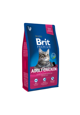 Brit Сухой корм  Premium Cat Adult Chicken для взрослых кошек с курицей и куриной печенью 513093 513093, 8,000 кг, 5700100662