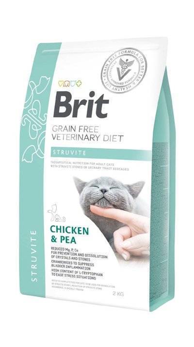 Brit корм для взрослых кошек всех пород, беззерновой, при мочекаменной болезни 2 кг