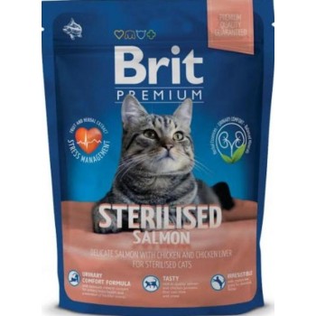 Brit Сухой корм  Premium Cat Sterilised Salmon с лососем, курицей и куриной печенью для стерилизованных кошек 534838 534838, 0,300 кг, 8100100662
