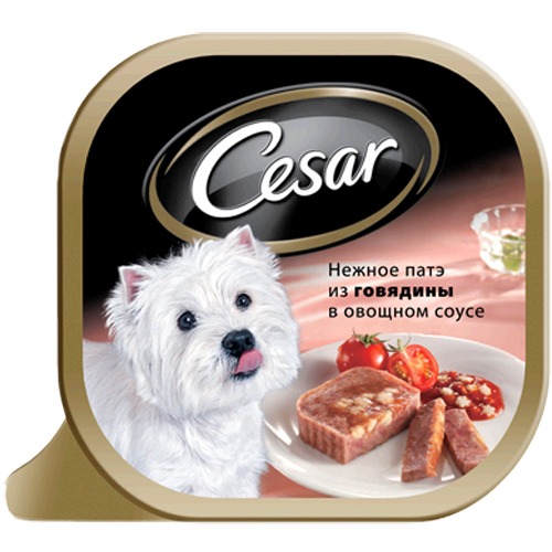 Cesar ВИА Консервы для собак нежное патэ говядина и овощи 10187878, 0,100 кг, 11499, 200100663