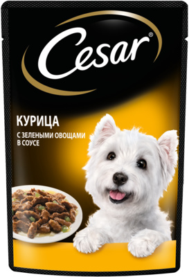 Cesar ВИА Паучи для собак из курицы с зелеными овощами 7482, 0,100 кг