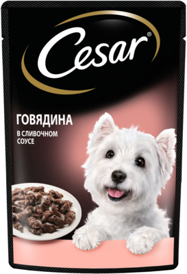 Cesar ВИА Паучи для собак с говядиной в сливочном соусе 10156798, 0,100 кг, 700100663