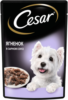 Cesar ВИА Паучи для собак с ягненком в сырном соусе 10156796, 0,100 кг