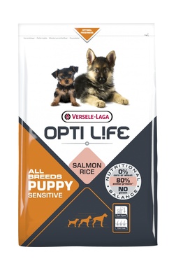 Opti Life (Versele-Laga) Для щенков с чувствительным пищеварением с лососем и рисом (Opti Life Puppy Sensitive All Breeds) 431196 | Opti Life Puppy Sensitive All Breeds, 1 кг , 3100100666