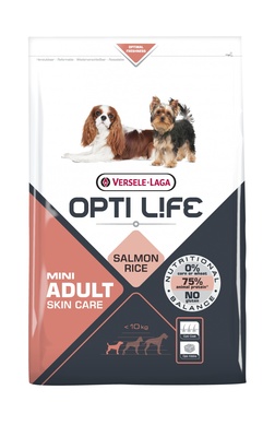 Opti Life (Versele-Laga) Для собак малых пород с чувствительной кожей, с лососем и рисом (Opti Life Adult Skin Care Mini) 431148, 2,500 кг, 3900100666