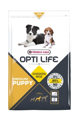 Opti Life (Versele-Laga) Для щенков с курицей (Opti Life Puppy Medium) 431154, 12,500 кг, 5300100666