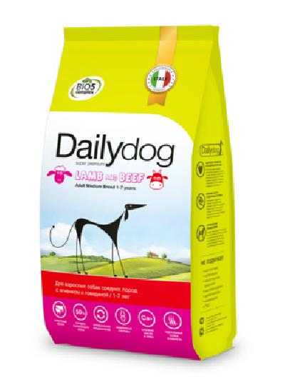 DailyDog Для взрослых собак средних пород с ягненком и говядиной 204VLP12, 12,000 кг, 17600100667