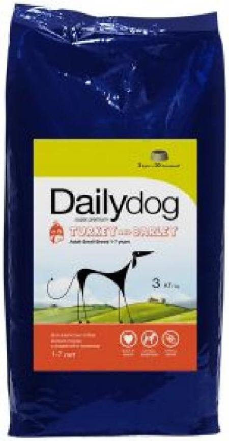 Dailydog корм для взрослых собак малых пород, индейка с ячменем 3 кг, 5000100667