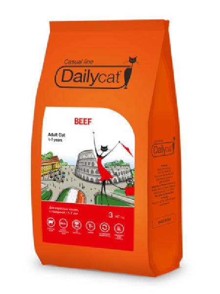 DailyСat Для взрослых кошек с говядиной 746MPS3, 3,000 кг, 18700100668