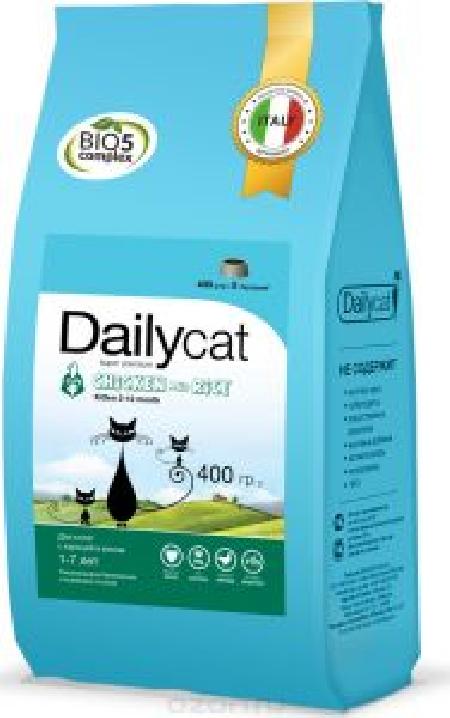 Dailycat корм для котят всех пород, курица и рис 400 гр