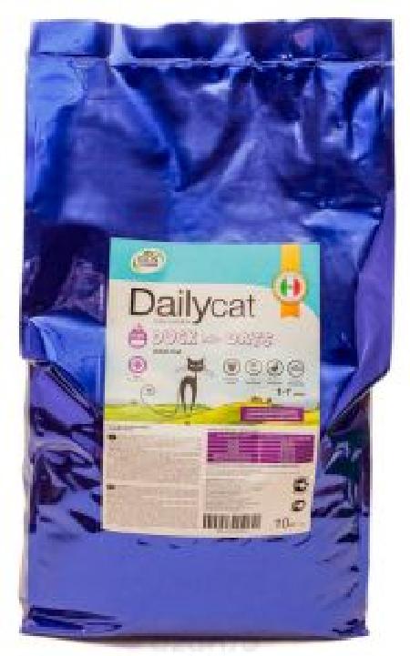 Dailycat корм для взрослых кошек всех пород, с уткой и овсом 10 кг, 900100668