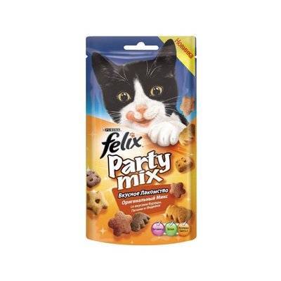 Felix лакомство для кошек всех пород и возрастов, оригинальный микс (курица, печень, индейка) 60 гр, 1400100669