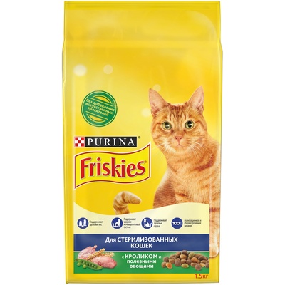 Friskies Сухой корм для стерилизованных кошек с кроликом и овощами (Sterilised with Rabbit) - 1227431912384642, 1,5 кг, 24843