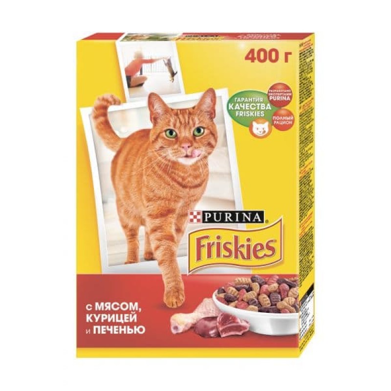 Friskies Cухой корм для кошек с мясом, печенью и курицей  (Meat,Liver & Chicken) - 1215261212384604, 0,4 кг, 26112, 2100100670