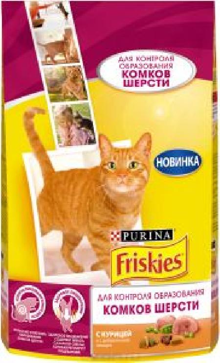 Friskies корм для взрослых кошек всех пород, вывод комков шерсти, курица 1,5 кг