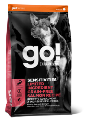 GO! корм для щенков и взрослых собак всех пород, деликатное пищеварение, лосось 2,72 кг
