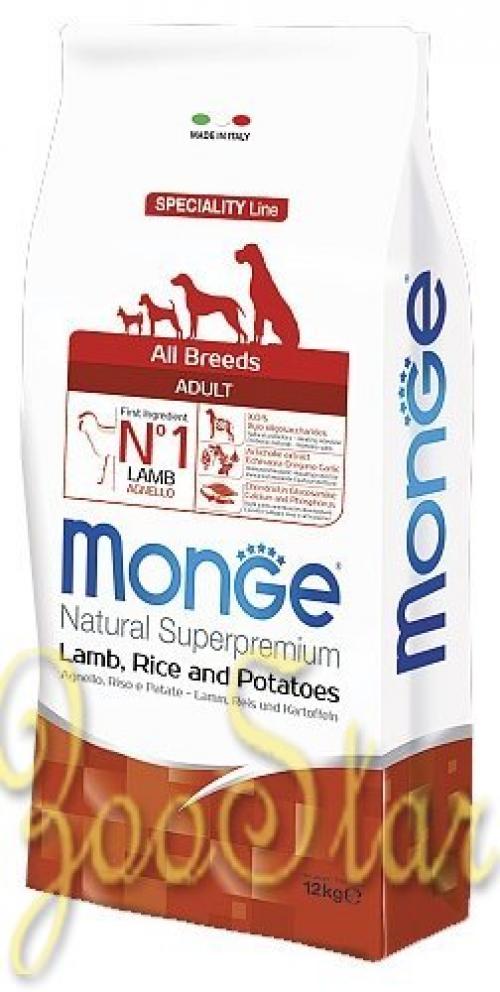Monge Dog Speciality корм для собак всех пород и возрастов, ягненок с рисом и картофелем 12 кг, 6800100818