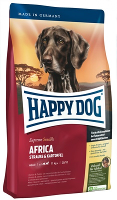 Happy dog ВИА Африка: беззерновой корм для собак с  мясом страуса (Africa), 4,000 кг, 1800100682