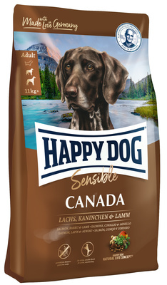 Happy dog ВИА Сухой корм Happy Dog Канада для собак весом от 10 кг  с лососем, кроликом, ягненком -  1 кг 3559, 1,000 кг