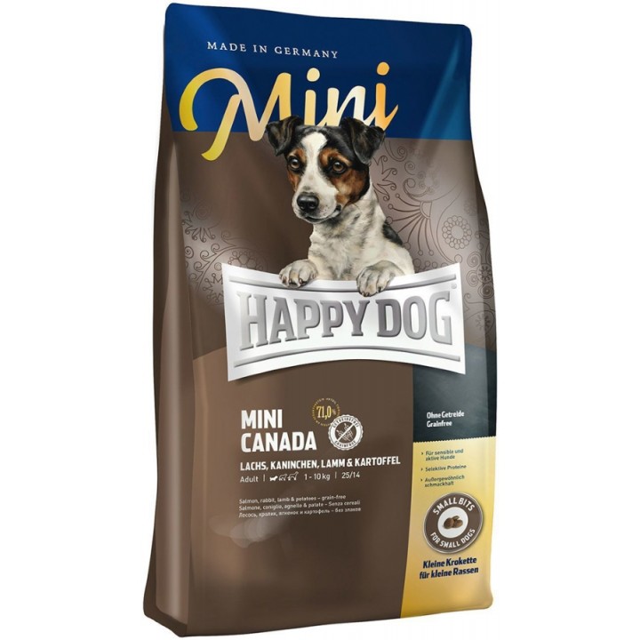 Happy Dog корм для взрослых собак малых пород, энергия и выносливость, лосось, кролик и ягненок 300 гр