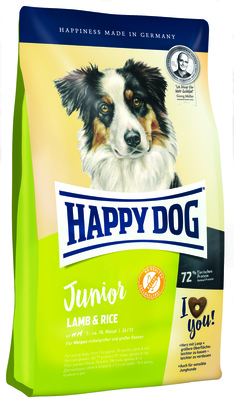 Happy dog Сухой корм для собак Юниор со вкусом ягненка с рисом (с 7 до 18 месяцев) 60412, 4 кг , 9200100682