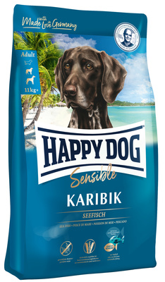 Happy dog ВИА Сухой корм для собак весом от 10 кг Happy Dog Карибик с морской рыбой -  1 кг 3523, 1,000 кг, 9400100682