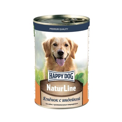 Happy Dog конс. 410 гр для собак ягненок/индейка (НФКЗ), 