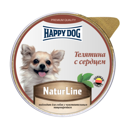 Happy dog Паштет для собак Телятина с сердцем 0,125 кг 51209