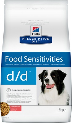 Hills Prescription Diet Сухой корм для собак D/D лечение пищевых аллергий и непереносимости с лососем и рисом (Salmon&Rice) 9114U, 2,000 кг, 4600100684
