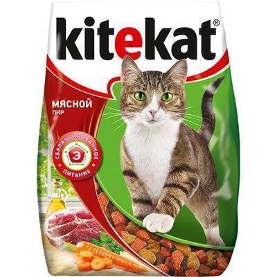 Kitekat Сухой корм для кошек мясной пир 10132138, 0,35 кг 