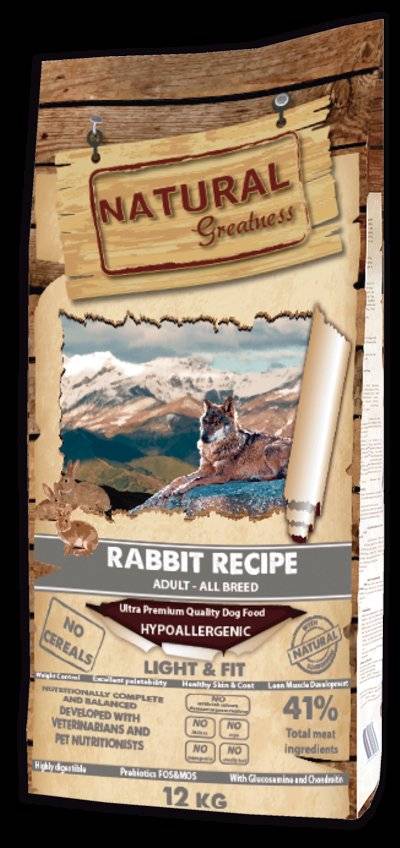 Natural Greatness Rabbit Recipe Light & Fit сухой корм для собак 12 кг, ASK79RL12