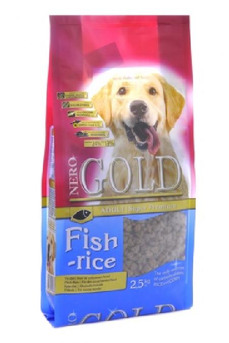 NERO GOLD super premium Для Взрослых собак: Рыбный коктейль, рис и овощи (Fish&Rice 2413), 2,5 кг 