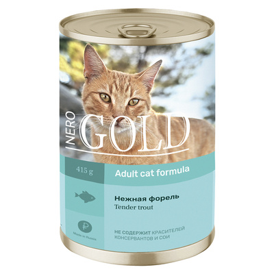 Nero Gold консервы Консервы для кошек Нежная форель 69фо31 53621, 0,415 кг 