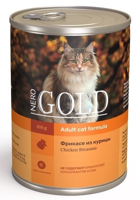 Nero Gold консервы ВИА Консервы для кошек Фрикасе из курицы (Chicken Fricassee), 0,410 кг