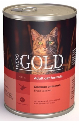 Nero Gold консервы Консервы для кошек Свежая оленина (Venison), 0,41 кг 
