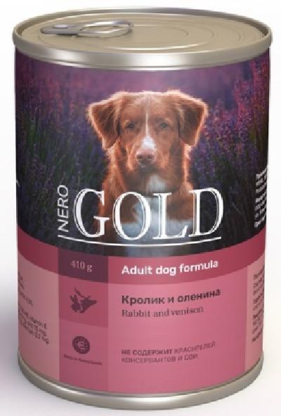 Nero Gold консервы Консервы для собак Кролик и оленина (Rabbit and Venison), 0,81 кг 
